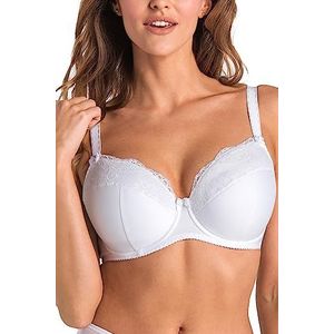 Teyli Multiway Beha met beugel voor dames, volledige cups, met bloemenkant, wit, 75F