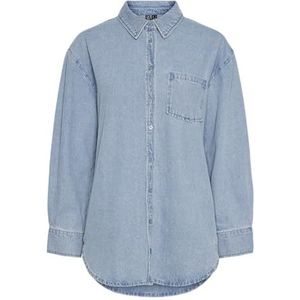 Pcmaisie Ls Denim Shirt Noos Bc, blauw (light blue denim), L