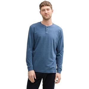 TOM TAILOR T-shirt met lange mouwen voor heren, 37299 - Mystiek Blue Navy Injected, XL