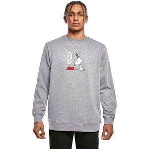 Merchcode Mannelijke Crewneck Peanuts Hungry Snoopy Basic Crewneck, Regular Fit, S, Heather Grey, S