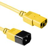 ACT Stroomkabel C13 naar C14 Verlengkabel voor Koude Apparaten PC, PDU, Netsnoer 230V, Lengte 1.2m IEC Voedingskabel Male naar Female 3 Pin Verlengsnoer - AK5117 Geel