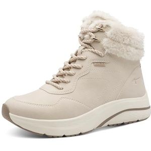 Tamaris - Winterlaarzen - Crème - Kuitlaarzen - Sleehak - Vetersluiting en Ritssluiting