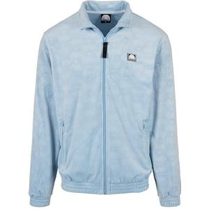 Southpole AOP Herenjas, velours, trainingsjack met all-over logo, verkrijgbaar in 2 kleuren, maten S - XXL, babyblauw, S