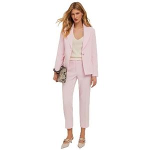 Motivi - Enkellange Blazer - Roze - Dames - Leer