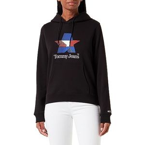 Tommy Jeans Dames Tjw Reg Tj Star Hoodie Hooded Sweatshirt, Zwart, S