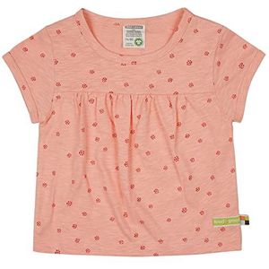 loud + proud Uniseks kindertuniek, Slub Jersey met opdruk, GOTS-gecertificeerd T-shirt, perzik, 74-80