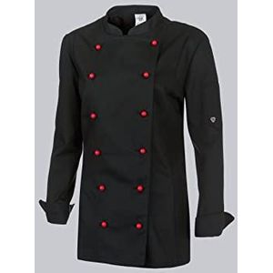 BP Gourmet 1542-400-32 koksjas voor dames - lange mouwen - 65% polyester, 35% katoen - normale pasvorm - maat: 38 - kleur: zwart