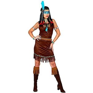 Widmann Indianenkostuum, hoofddochters, jurk, riem, hoofdband, carnaval, themafeest
