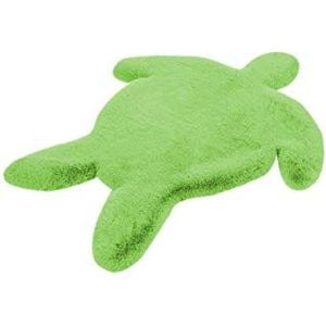 Kindertapijt schildpad groen kinderkamer pluizig zacht kunstbont 68x90cm