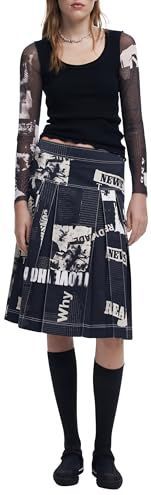 Desigual - Long Sleeve Round Neck - Blouse - Zwart