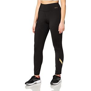 BOSS Dames C EAME leggings met details in goudlook en verborgen zak, zwart 1, L