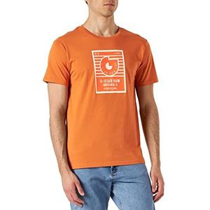G-STAR RAW Heren Boxed Hd Gr R T-shirt, Oranje (Gebogen Oranje 336-3014), S