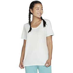 Skechers Dames Diamond WASH Hatha Scoop Neck Tuniek TEE T-Shirt, Aqua, Large