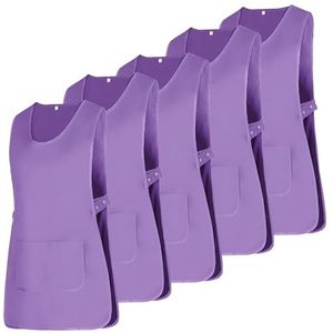 MISEMIYA Verpakking met 5 stuks, schort, reinigingsschort, werkschort, kliniek, geneeskunde, dierenartsen, gastronomie, 5-868