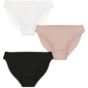 PETIT BATEAU - Set van 3 Slips - Wit - Nude - Zwart - Katoen