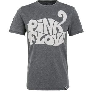 Recovered Roze Floyd Rock Band T-Shirt - Logo Print - Houtskool - Officieel gelicentieerd - Vintage stijl, handgedrukt, ethisch afkomstig, Veelkleurig, S
