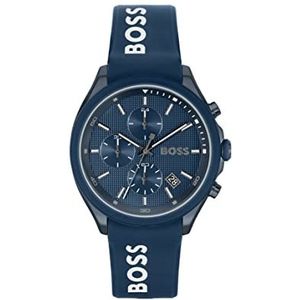 BOSS Heren analoog quartz horloge met siliconen band 1514061, Blauw