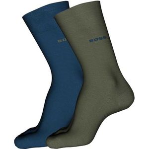 BOSS Heren 2P RS Uni Colors CC middelhoge sokken van katoenmix in verpakking van 2 stuks, Open Green361, 42 EU