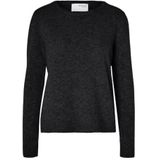 SELECTED FEMME SLFMANILA LS KNIT Cashmere O-hals NOOS, zwart, XS