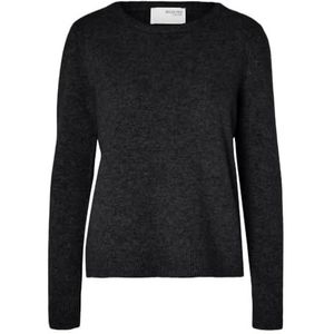 SELECTED FEMME SLFMANILA LS KNIT Cashmere O-hals NOOS, zwart, XS