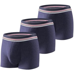 Carer 3-pack heren incontinentie boxershort wasbaar licht en dun katoenen incontinentiebroekje met 80 ml absorberend kussen voorkomt blaaslekkages ontworpen voor milde incontinentie blauw maat XL