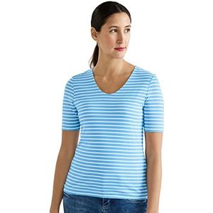 Street One Dames shirt met korte mouwen basic T-shirt ondershirt, splash blue, 38