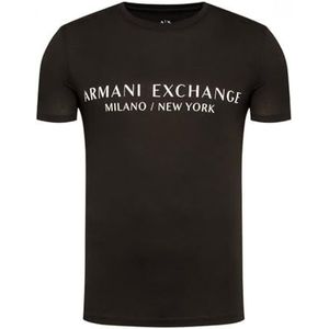 A | X ARMANI EXCHANGE Milan New York Logo T-shirt voor heren met ronde hals en korte mouwen, Zwart, S