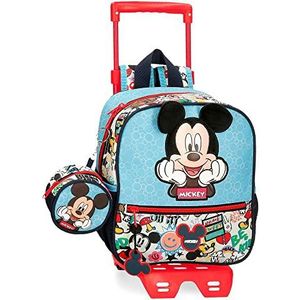 Disney Mickey Be Cool Koerierstas voor kinderen, Blauw, Mochila Guardería adaptable, Verstelbare kinderrugzak