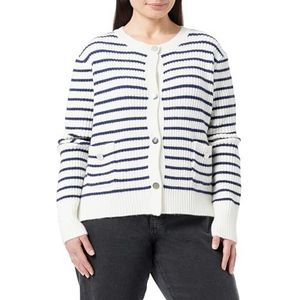 boundry Gebreid damesvest met knopen 39525064-BO02, wolwit marine, XL/XXL, wolwit marine, XL/XXL