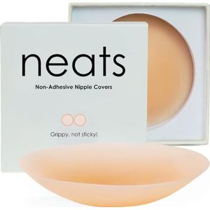 NEATS Tepelafdekkingen Vrouwen Herbruikbare Hypoallergene Niet-klevende Siliconenpasta Champagne Maat S/M (geschikt voor A-C Cups)