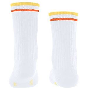 FALKE Unisex kinderen Safe to School reflecterende sokken duurzaam katoen dun patroon 1 paar, wit (white 2000), 39/42 EU