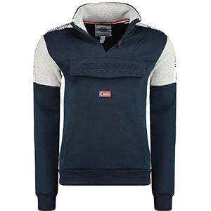 Geographical Norway Fagostino Heren hoodie kangoeroezak sweatshirt logo pullover capuchon warme lange mouwen heren lente zomer herfst winter (marineblauw L), Marineblauw, L/Tall