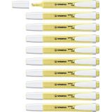 Tekstmarkeerstift - STABILO swing cool Pastel Edition - 10 stuks - melkachtig geel