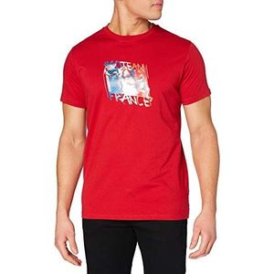 France Basketball T-shirt, voor fans, rood, Frans voetbalteam, volwassenen, 2XL