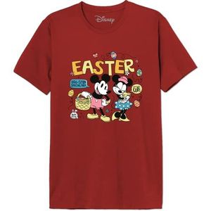 Disney Easter Mickey & Minnie Group MEDMICKTS176 T-shirt voor heren, rood, maat XS, Rood, XS