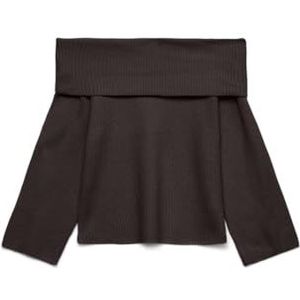 Vero Moda - Aries - Offshoulder Trui - Donkerbruin - Dames
