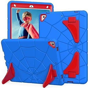 Kids Case voor Nieuwe iPad 9e Generatie 2021, iPad 8e 7e Generatie Case 2020/2019 Stevige Kickstands Siliconen Schokbestendig Robuuste Beschermende iPad 10.2 Gevallen voor Kids Boys-Blauw