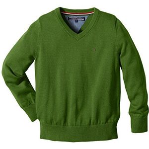Tommy Hilfiger Tommy Vn pullover, effen, V-hals, voor jongens - groen - 3 ans