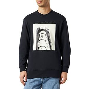 ONLY & SONS Onsfrankie Reg Acent Photoprint Crew SWT Sweatshirt voor heren, navy, XL