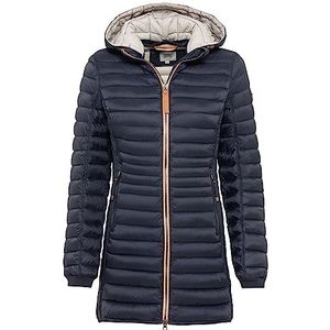 camel active Lichte waterafstotende gewatteerde jas met afneembare capuchon voor dames, donkerblauw, 34