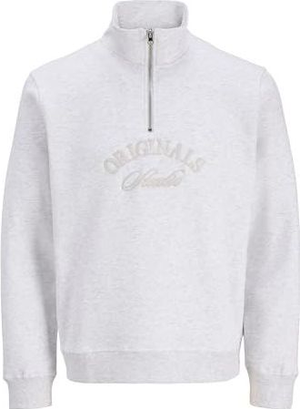JACK & JONES Jorbleecker Branding Sweat High Neck Bf, wit (bright white), L