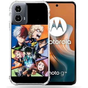 Cokitec Versterkte hoes voor Motorola G34 5G Manga My Hero Academia Zwart