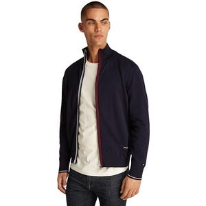 Tommy Hilfiger Heren RWB getipt katoen Zip Through Zip Through Trui, Desert Sky, 3XL, woestijn hemel, 3XL grote maten