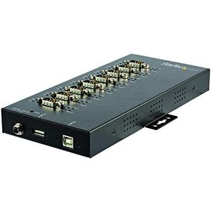 StarTech.com 8 Port Seriële USB Hub naar RS-232/422/485 Adapter, Industriële USB 2.0 naar DB9 Serial Converter Hub, IP30 Rated, Din Rail Monteerbaar, 15kV ESD Bescherming (ICUSB234858I)