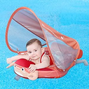 Mambobaby Zwemband met zonnedak, zwemband voor baby's, niet opblaasbaar, voor kinderen vanaf 3 tot 24 maanden