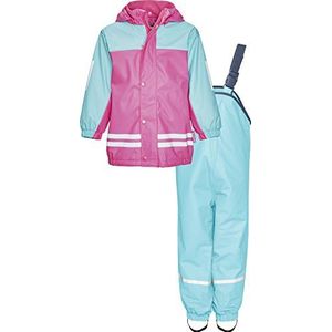 Playshoes Unisex kinderen regenpak met fleece gevoerd 408680, 15 - turquoise, 140