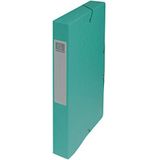 Exacompta 50403E 1 opbergbox met elastieken exabox van glanzend karton 600g/m2 achterkant 4 cm afmetingen 25 x 33 cm voor A4-documenten, kleur groen wordt gemonteerd geleverd