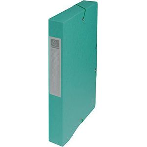 Exacompta 50403E 1 opbergbox met elastieken exabox van glanzend karton 600g/m2 achterkant 4 cm afmetingen 25 x 33 cm voor A4-documenten, kleur groen wordt gemonteerd geleverd