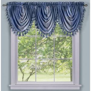 Achim Home Furnishings Ombre Waterval Valance, 50 bij 63"", Blauw