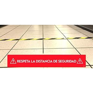 Avery Spanje COVFSR1000-SP sticker voor de vloer rood/wit""Houd de minimale afstand rechthoekig 1 m, 2 vellen